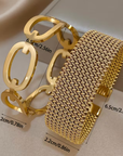 Gold Elegant Mesh Bracelet Set