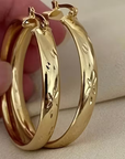 Retro Golden Hoop Earrings