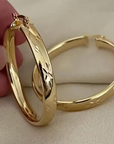 Retro Golden Hoop Earrings