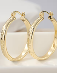 Retro Golden Hoop Earrings