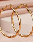 Boho Gold Twisted Hoop Earrings