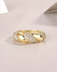 Crystalline Braided Gold Ring