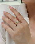 Crystalline Braided Gold Ring