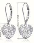 Silver Hollow Heart Earrings
