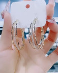 Bright Hoop Silver Earrings