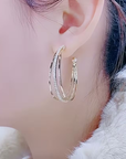 Bright Hoop Silver Earrings