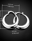 Moon Hoop Silver Earrings