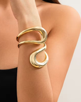 Minimal Golden Cuff Bracelet