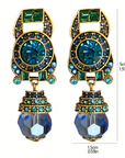 Dangle Retro Blue Crystal Earrings