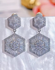 Hexagonal Drop Crystal Earrings