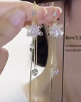Snowflake Zirconia Dangle Earrings