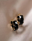 Inlaid Cubic Glass Gold Earrings