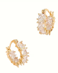 Inlaid Cubic Glass Gold Earrings
