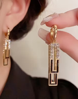 Dangling Geometric Square Earrings