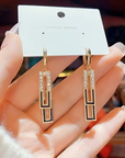 Dangling Geometric Square Earrings