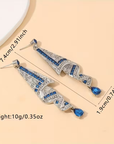 Elegant Blue Dangling Crystal Earrings