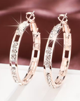 Elegant Bright Hollow Hoop Earrings