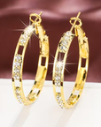 Elegant Bright Hollow Hoop Earrings