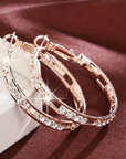 Elegant Bright Hollow Hoop Earrings
