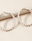 Pearl Twisted Hoop Earrings
