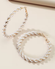 Pearl Twisted Hoop Earrings
