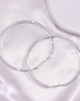 Large Crystal Silver Hoop Earrings