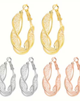 Elegant Bright Hollow Twisted Earrings