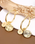 Dangle Gold Charm Crystal Earrings