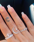 Silver Moon and Star Ring
