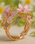 Nature Bright Butterfly Zirconia Ring