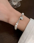 Magnetic Heart Pearl Choker Necklace and Bracelet