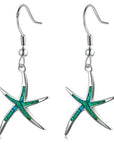 Starfish Earrings in Opal and Silver