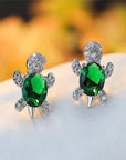 Sea Turtle Earrings in Zirconium and Silver
