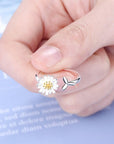 Silver Adjustable Sunflower Ring