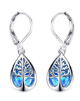 Tree of Life Earrings in Opal and Silver