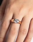Round Solitaire Gold Zirconia Ring