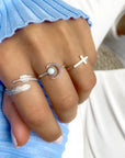 Adjustable Silver Fern Ring
