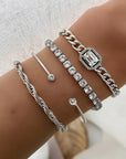 Domitia Calvina Bracelet Set | White Gold