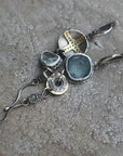 Blue Stone Cross Earrings
