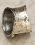 Bird Flower Wide Band Ring
