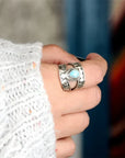 Turquoise Drop Openwork Ring