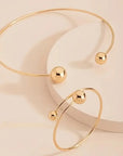 Minimalist Glow Collar & Cuff Bracelet Set | Gold