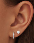 Dara Brillane Stone Earrings Set | White Gold