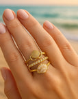 Shell Golden Ring Set