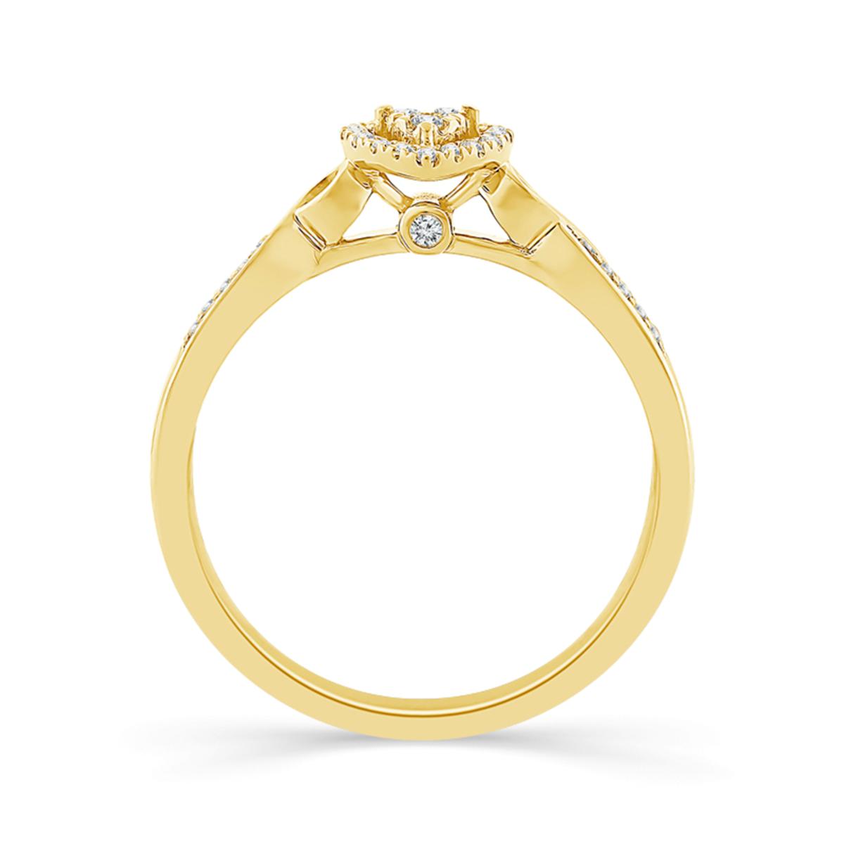Diamond Heart Twist Ring