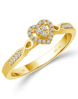 Diamond Heart Twist Ring