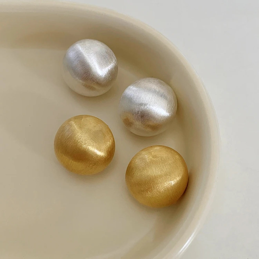 Gold &amp; Silver Rounded Earrings