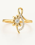 Crystal Blossom Signature Gold Ring