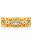 Hollow Zirconia Fine Gold Ring