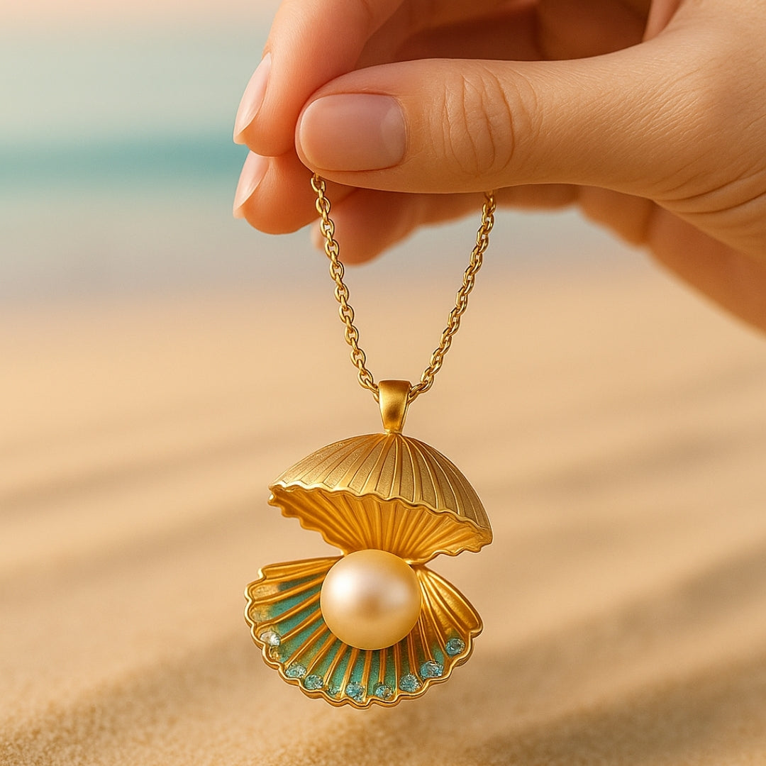 Pearl Shell Gold Necklace